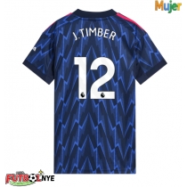 Camiseta Arsenal Jurrien Timber #12 Visitante Equipación para mujer 2025-26 manga corta